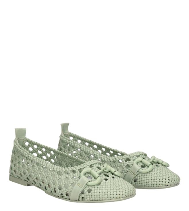 bagatt women's amalia light green woven ballerinas