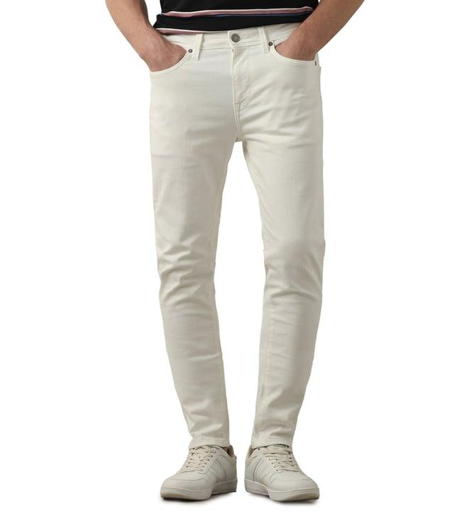 selected homme slim fit white mid rise jeans