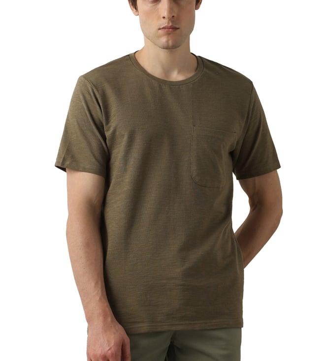 selected homme burnt olive regular fit t-shirt