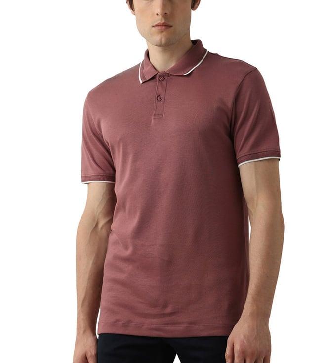 selected homme rose brown slim fit polo t-shirt