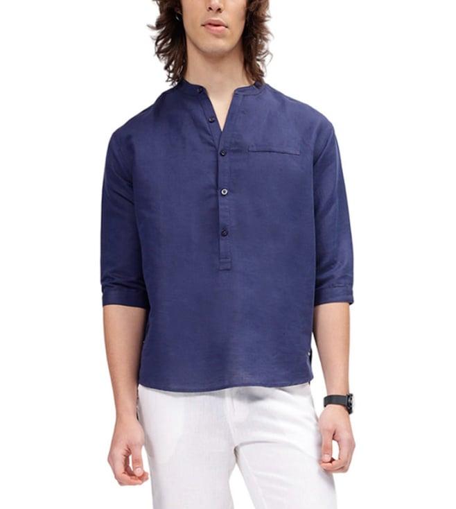 iconic navy regular fit shirt