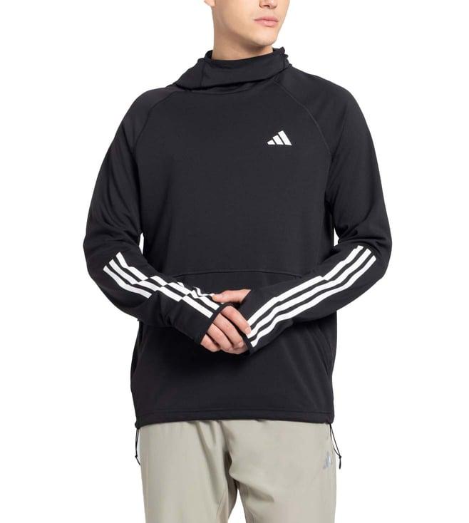 adidas black stripes regular fit hoodie