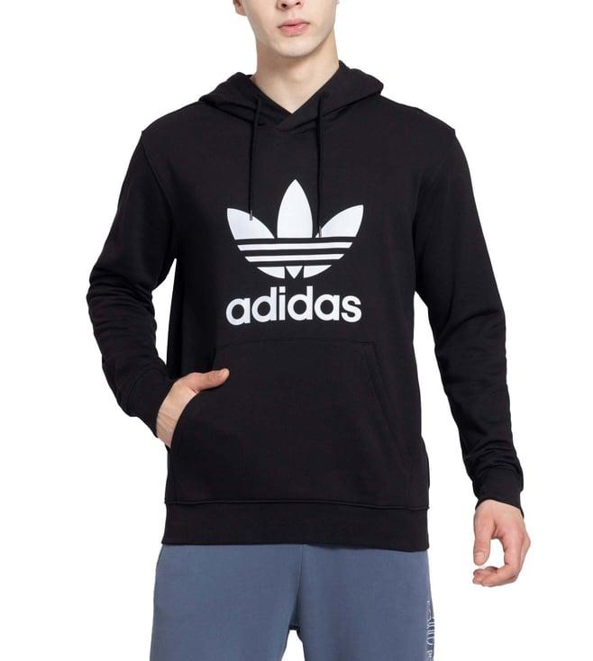 adidas originals black logo regular fit hoodie