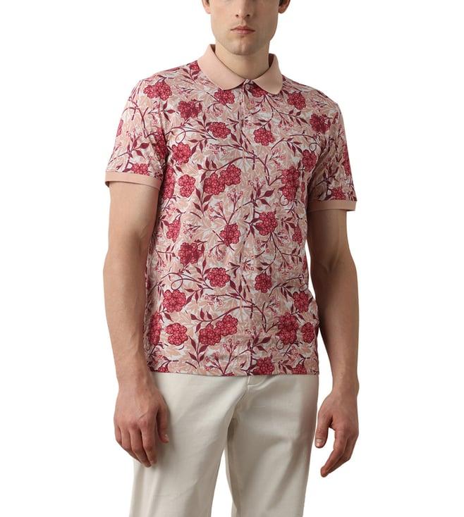 selected homme cameo rose fashion floral print slim fit polo t-shirt