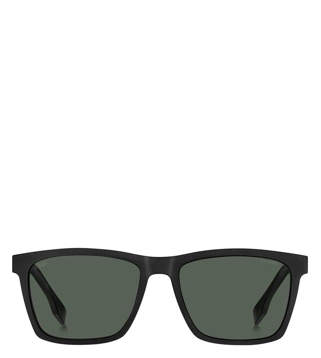 hugo boss 206450wr756uc green uv protected rectangular sunglasses for men