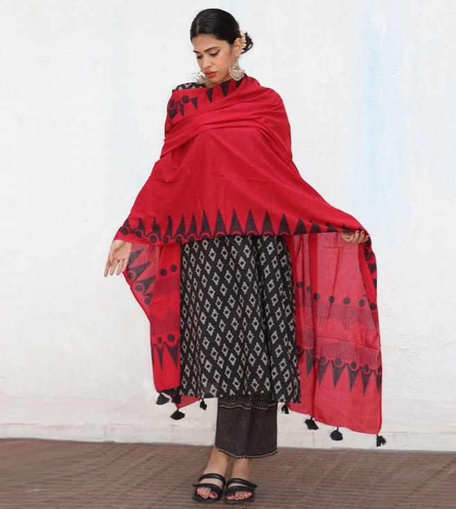 chidiyaa no made marley blockprinted cotton dupatta