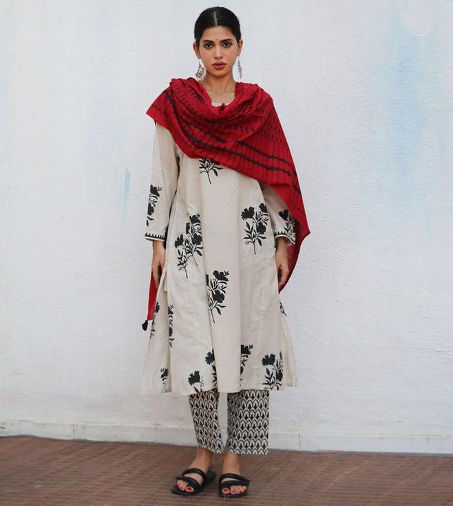 chidiyaa no made gaia blockprinted cotton dupatta