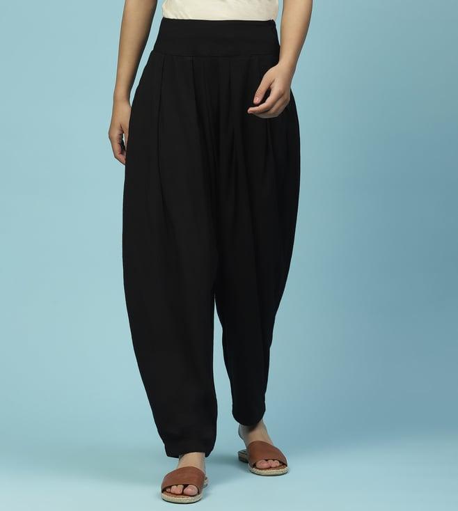 aarke ritu kumar black solid tapered pants