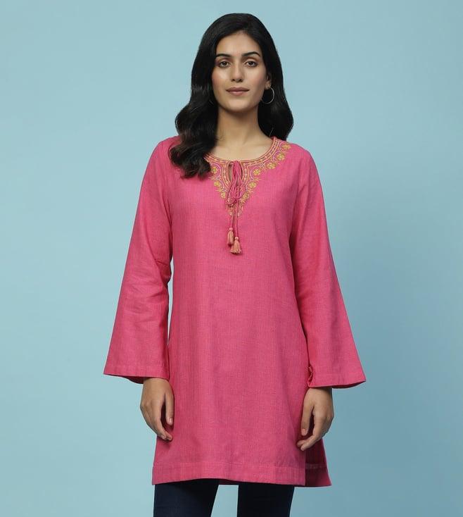 aarke ritu kumar pink zinnia solid kurta