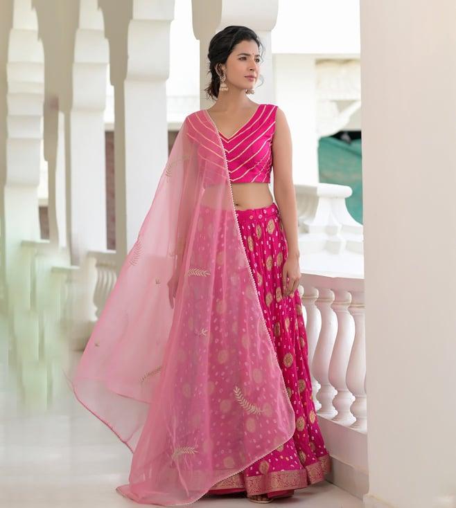 rangpur magenta lehenga with blouse and dupatta