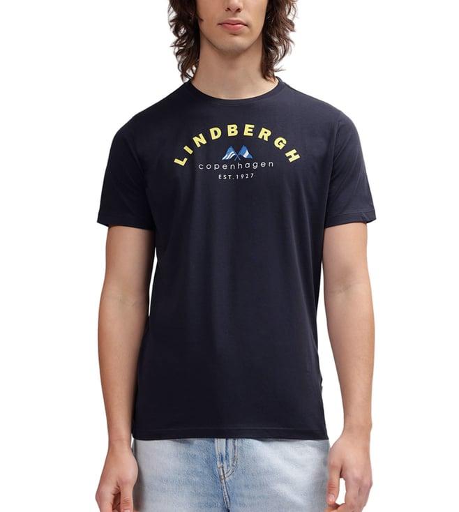 lindbergh blue fashion logo regular fit t-shirt