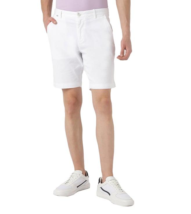 boss white slim fit shorts