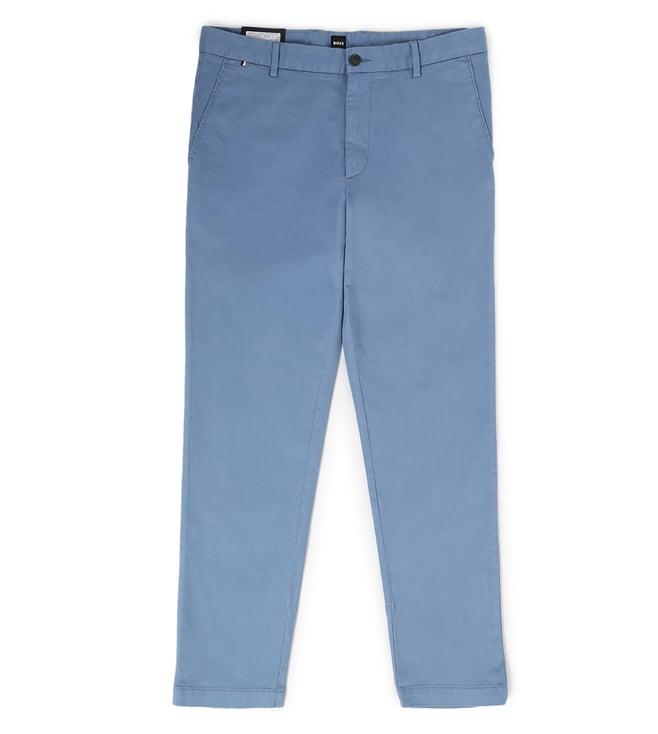 boss light blue regular fit chinos