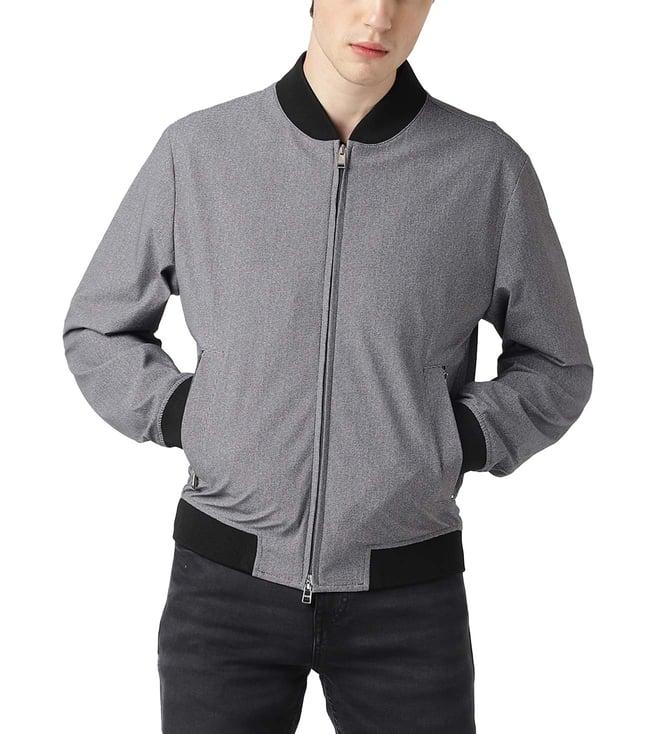 boss silver self slim fit bomber jacket