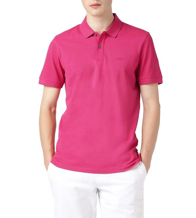 boss dark pink regular fit polo t-shirt