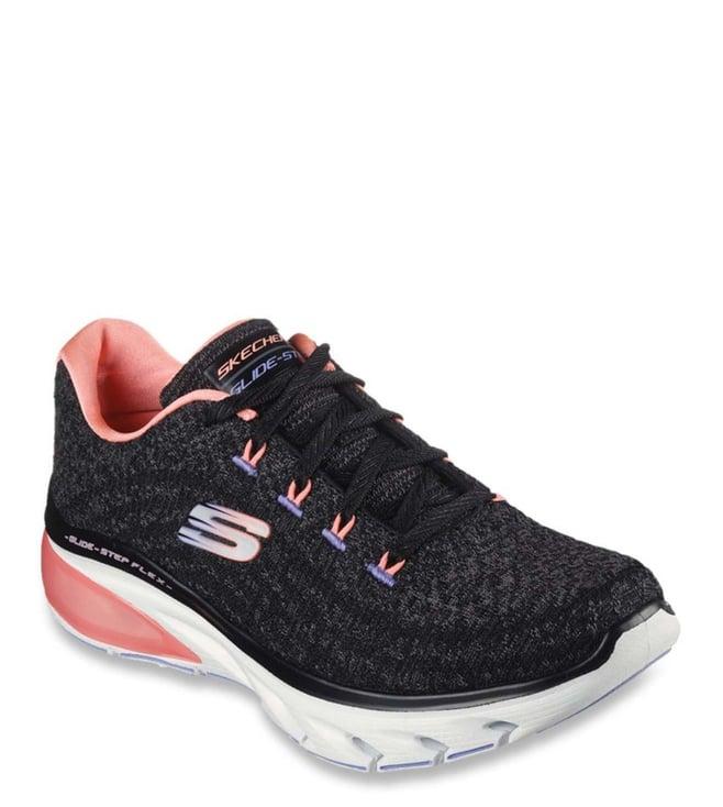 skechers women's glide-step flex air black multi sneakers