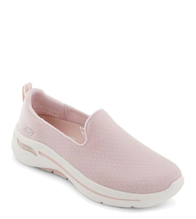 skechers women's go walk arch fit - morning st pink sneakers