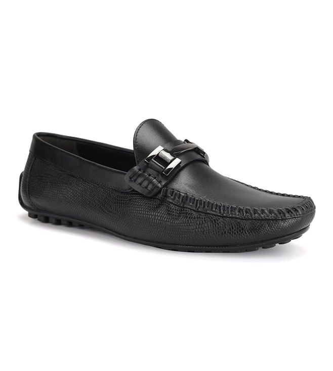 rosso brunello men's black leather moccasins