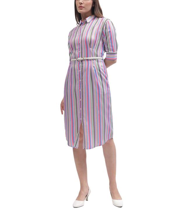 iconic multicolorcolor striped flare fit dress