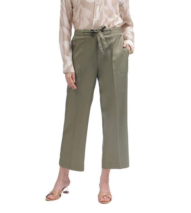 gant green relaxed fit drawstring trousers