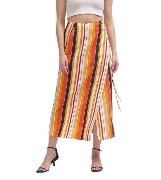 gant multicolor striped regular fit skirt