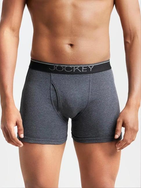 jockey 8009 charcoal super combed cotton rib boxer briefs with ultrasoft waistband