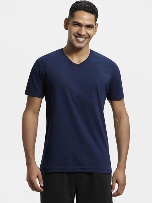 jockey 2726 navy super combed cotton rich half sleeves t-shirt