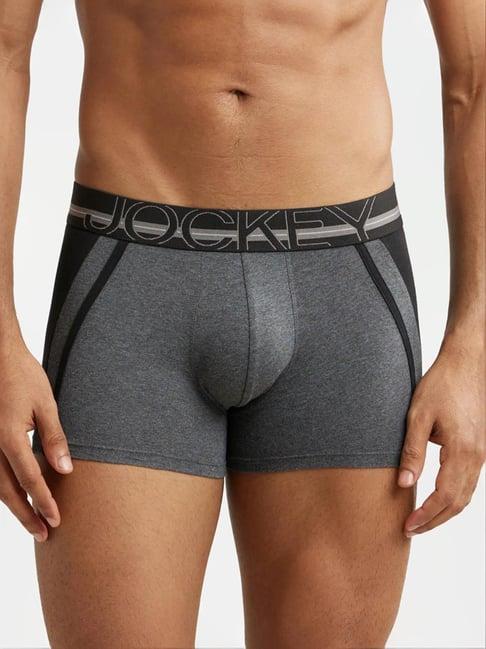 jockey us21 charcoal super combed cotton trunks with ultrasoft waistband (prints may vary)