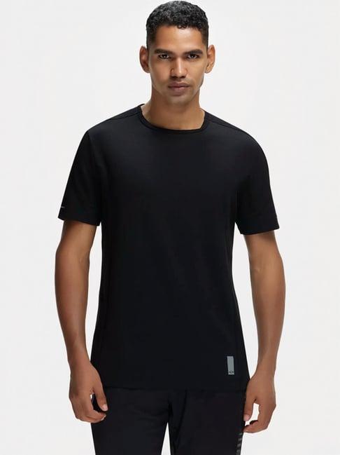 jockey mv01 black super combed cotton half sleeves t-shirt with stay fresh treatment