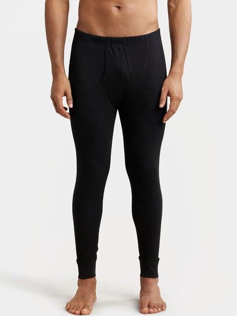 jockey 2420 black super combed cotton rich thermal long johns with stay warm technology