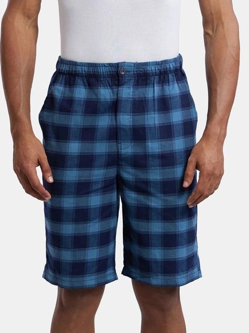 jockey us88 blue super combed mercerised cotton bermuda shorts with side pocket (prints may vary)