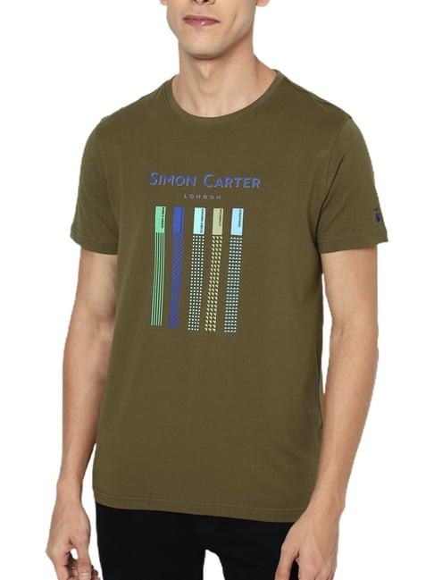 simon carter london green graphic slim fit t-shirt