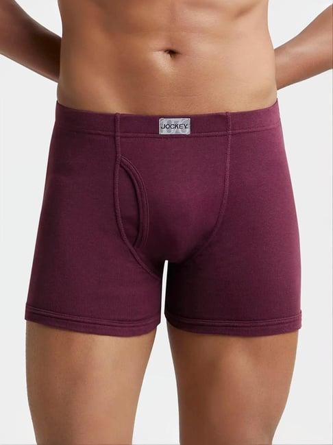 jockey 8008 maroon super combed cotton rib boxer briefs with ultrasoft concealed waistband