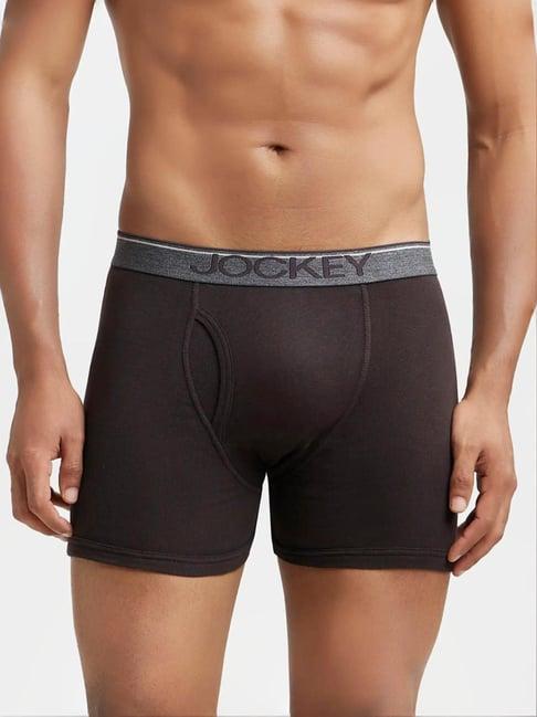 jockey 8009 dark brown super combed cotton rib boxer briefs with ultrasoft waistband