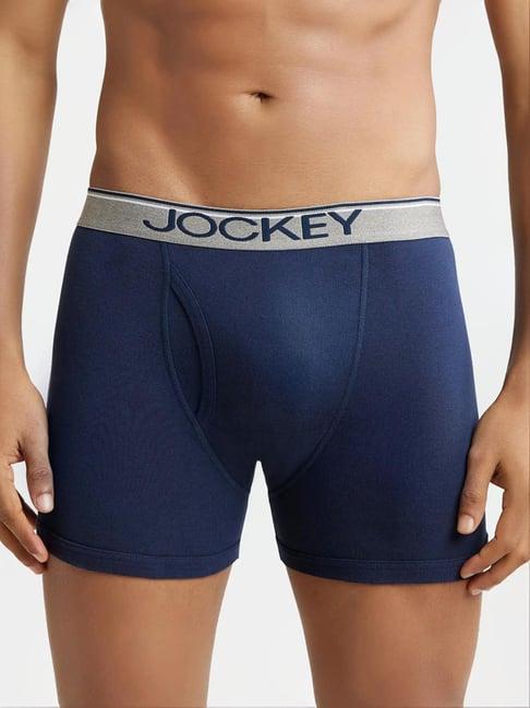 jockey 8009 deep navy super combed cotton rib boxer briefs with ultrasoft waistband