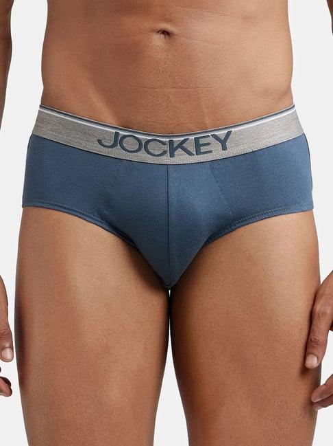 jockey 8037 slate blue super combed cotton briefs with ultrasoft waistband