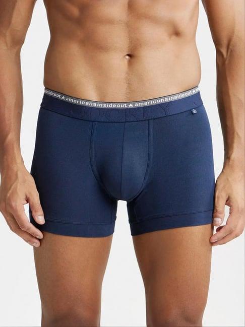 jockey us60 dark navy super combed cotton trunks with ultrasoft waistband