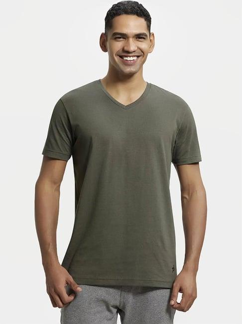 jockey 2726 dark olive super combed cotton rich half sleeves t-shirt