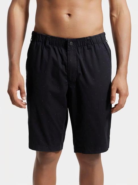 jockey 1206 black super combed mercerised cotton shorts with side pocket