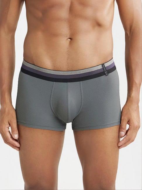 jockey hg14 smoke grey microfiber elastane stretch trunks with stay dry technology