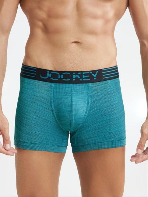 jockey mm05 turquoise microfiber mesh elastane stretch trunks with stay dry technology