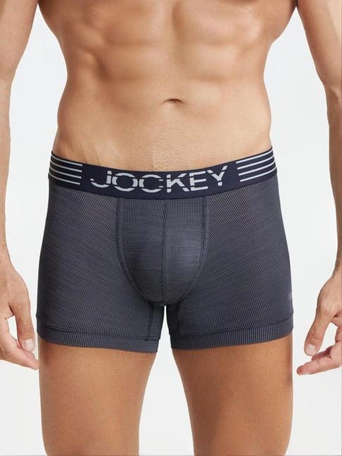 jockey mm05 blue microfiber mesh elastane stretch trunks with stay dry technology