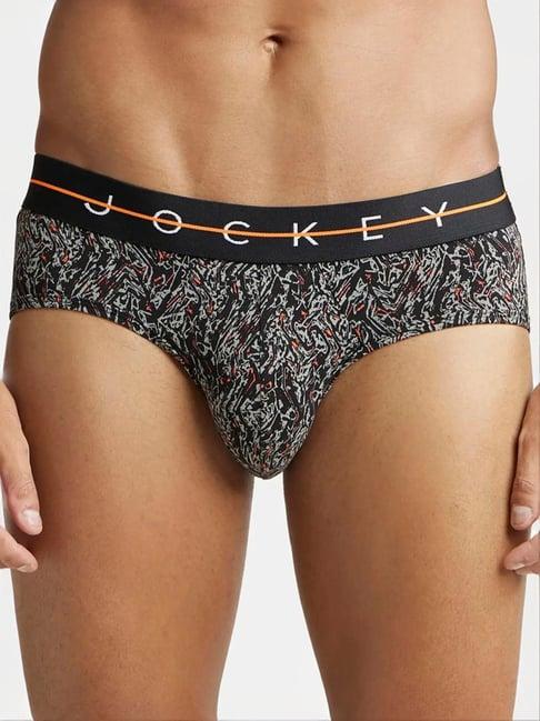 jockey ny01 black super combed cotton briefs with ultrasoft waistband (prints may vary)