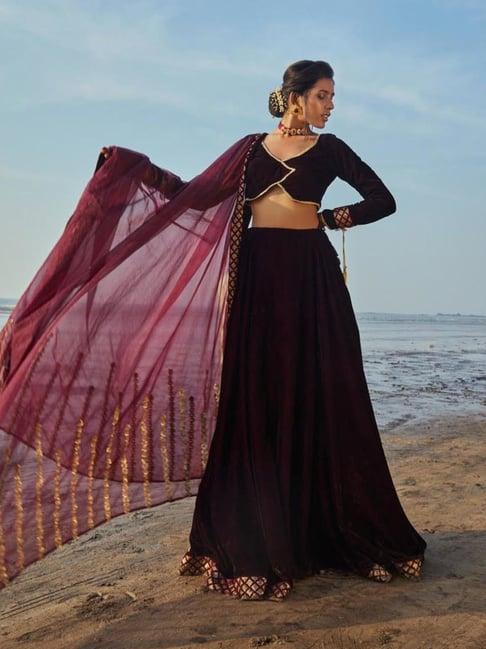 monk and mei wine queeen of wands vanessa blouse with lehenga and dupatta