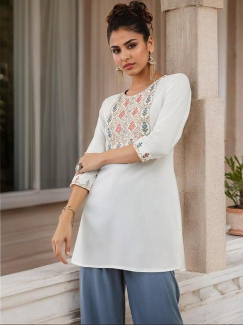 soch off-white embroidered tunic