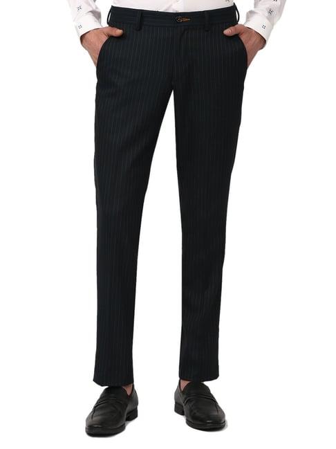 simon carter london black stripes slim fit trousers