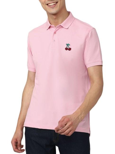 simon carter london pink embroidery slim fit polo t-shirt