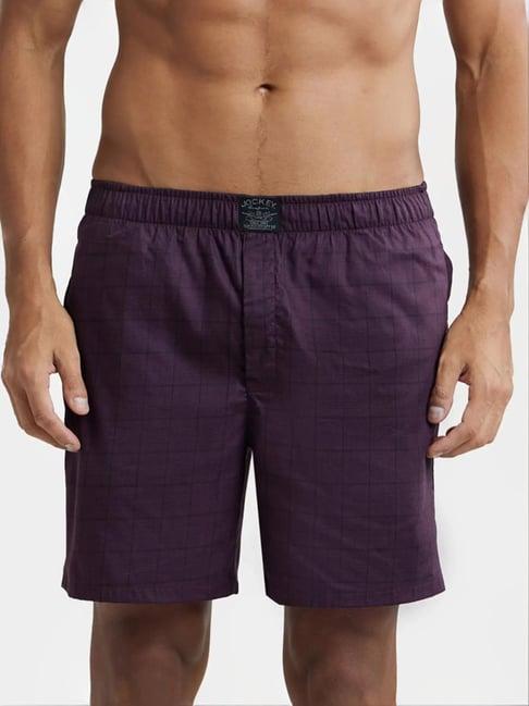 jockey hg18 potent purple tencel lyocell cotton boxer shorts with side pocket