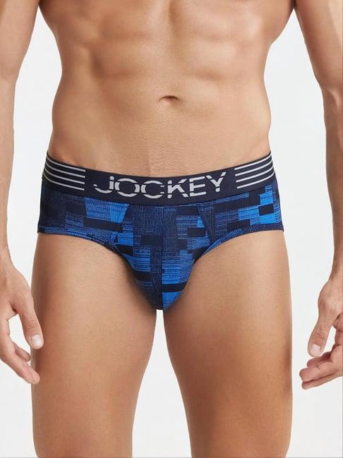 jockey mm07 blue microfiber briefs with breathable mesh & stay dry technology (prints may vary)