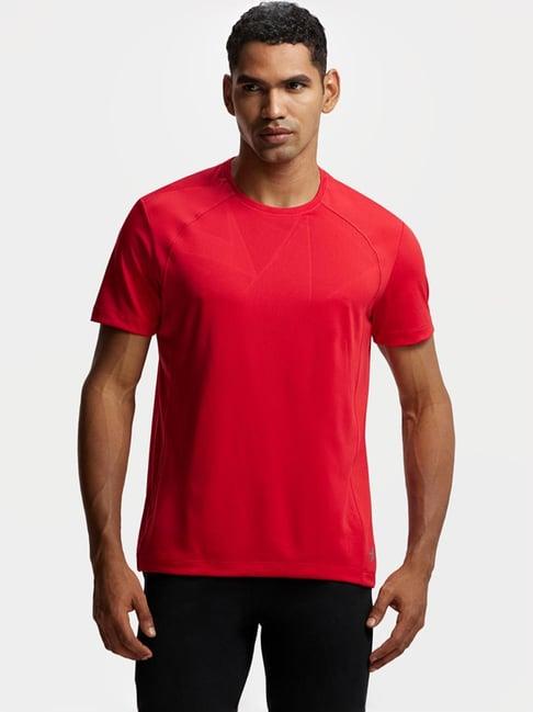 jockey mv15 team red lightweight microfiber half sleeves t-shirt with stay fresh treatment